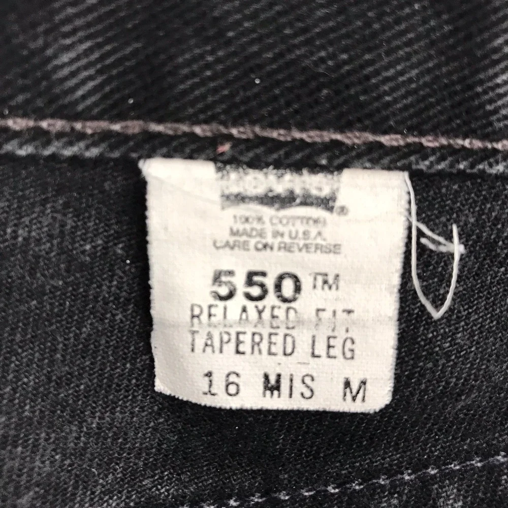 Levis 550 Jeans Women 16 MIS M Black High‎ Rise Tapered Relaxed Fit USA 90s Vtg